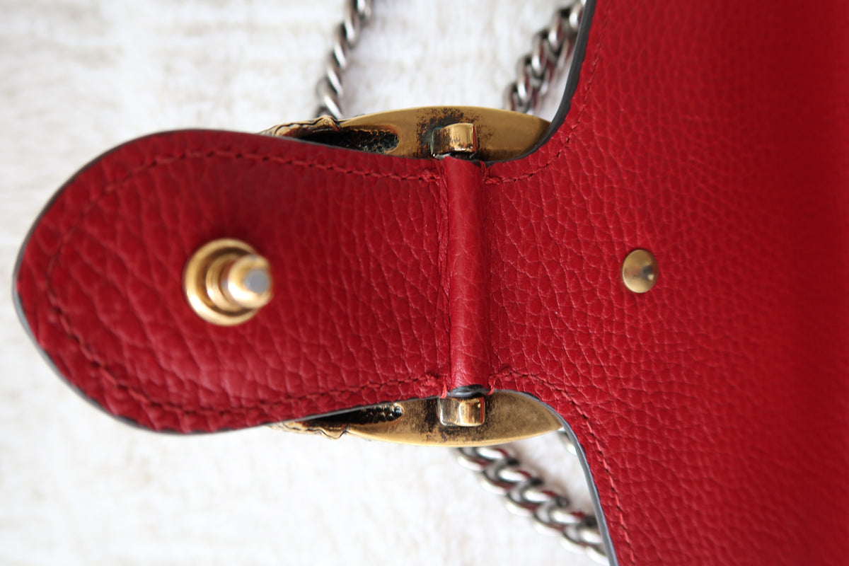 Gucci Dionysus Medium Leather Shoulder Bag Red
