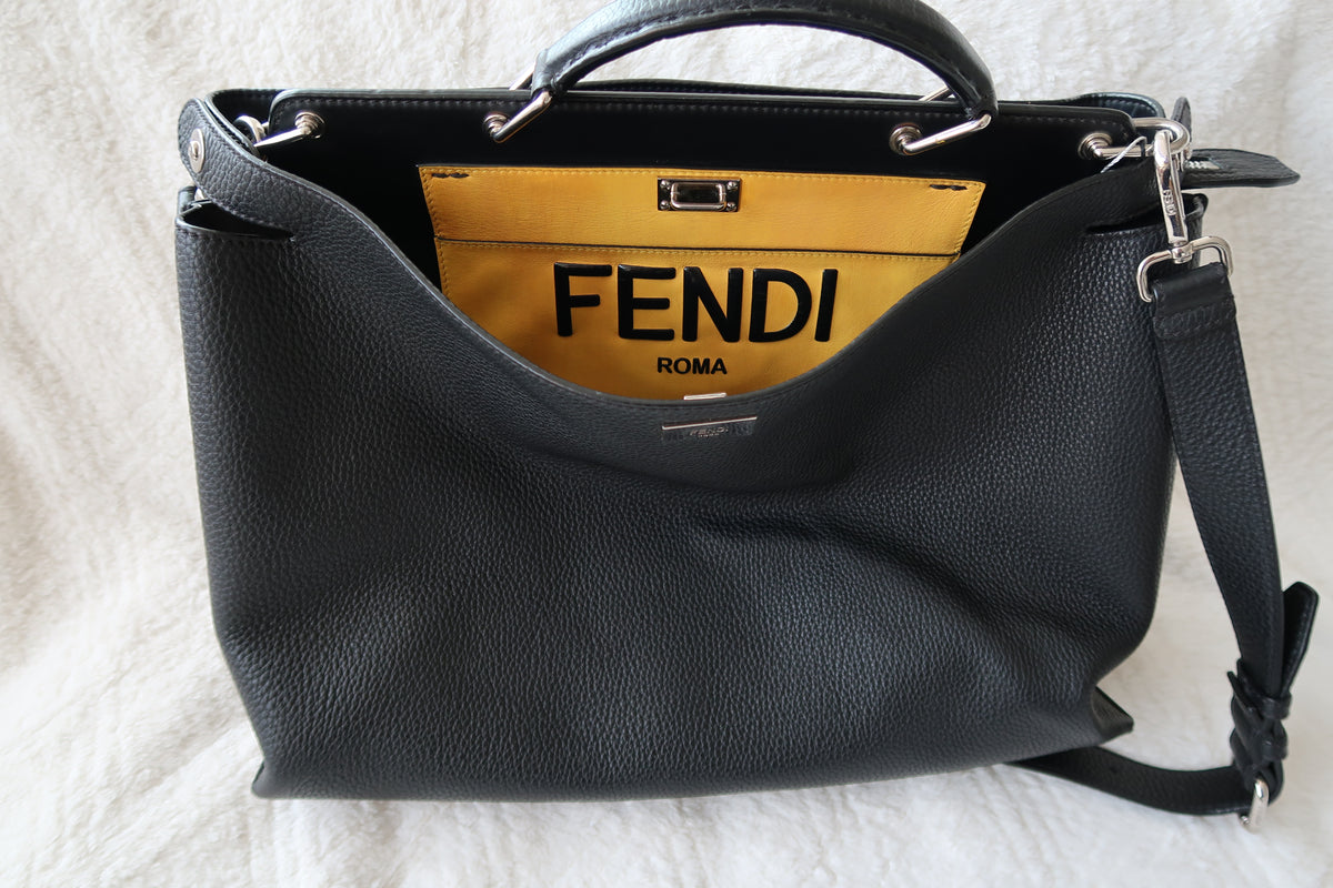 Fendi Black Peekaboo Iconic Essential Large Bag - Excellent Condition Unisex
