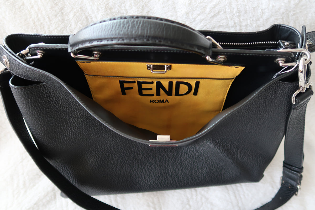 Fendi Black Peekaboo Iconic Essential Large Bag - Excellent Condition Unisex