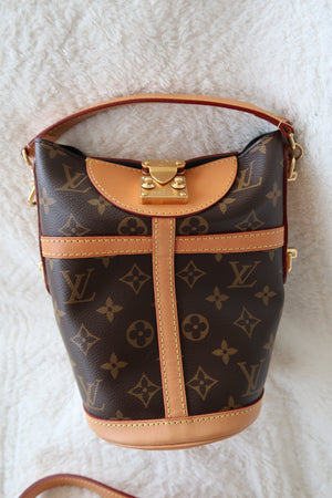 Louis Vuitton Monogram Canvas Duffle Bucket Shoulder Bag- Excellent