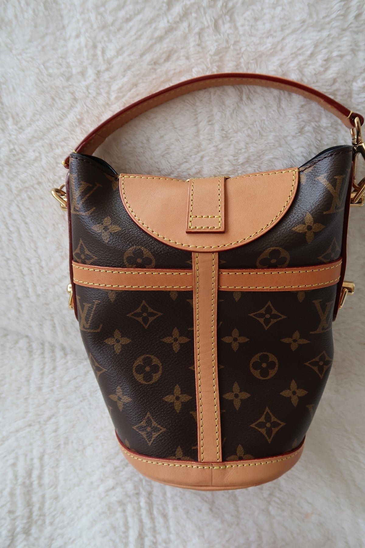 Louis Vuitton Monogram Canvas Duffle Bucket Shoulder Bag- Excellent