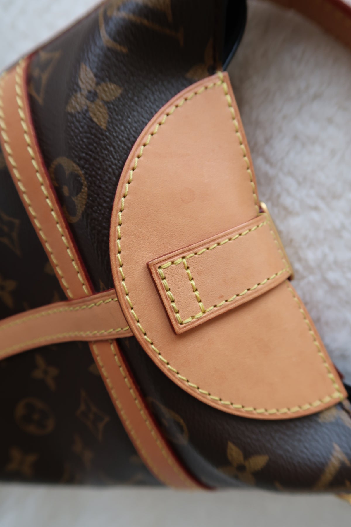 Louis Vuitton Monogram Canvas Duffle Bucket Shoulder Bag- Excellent
