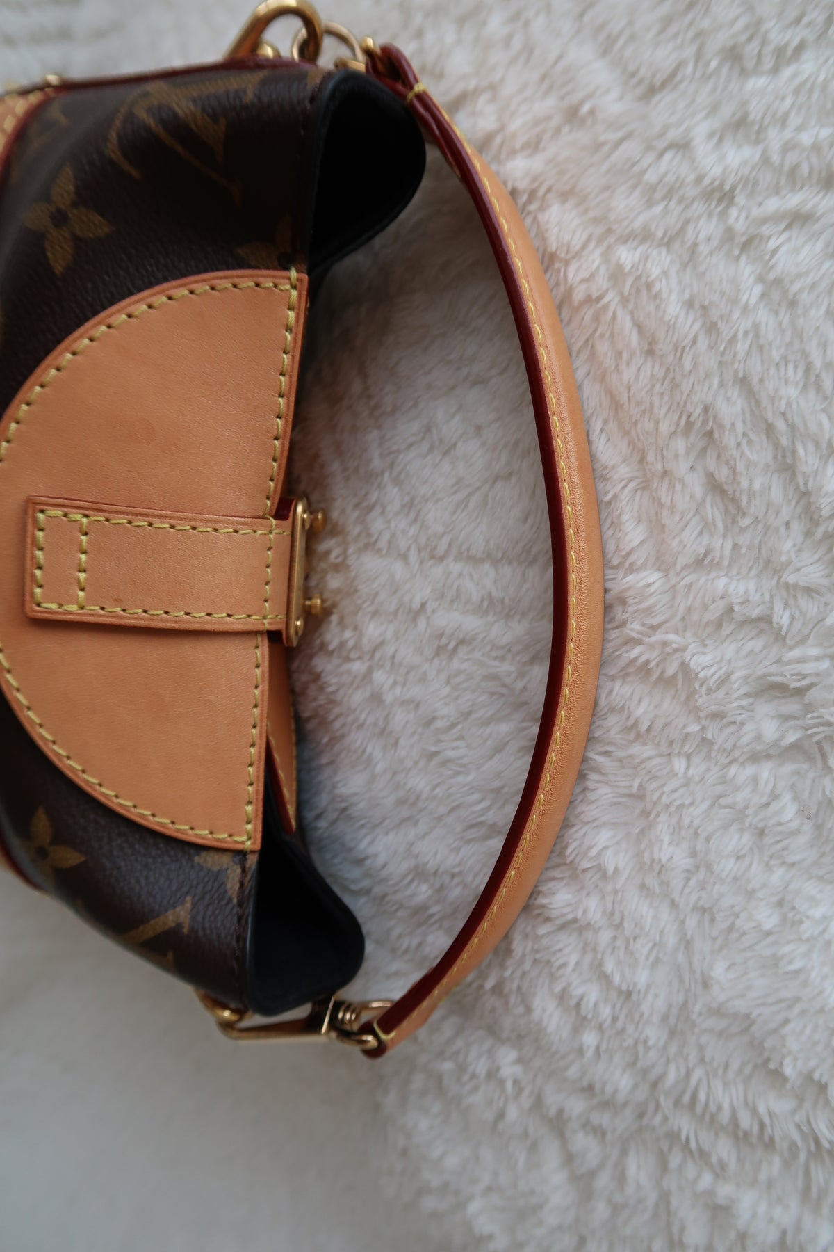 Louis Vuitton Monogram Canvas Duffle Bucket Shoulder Bag- Excellent