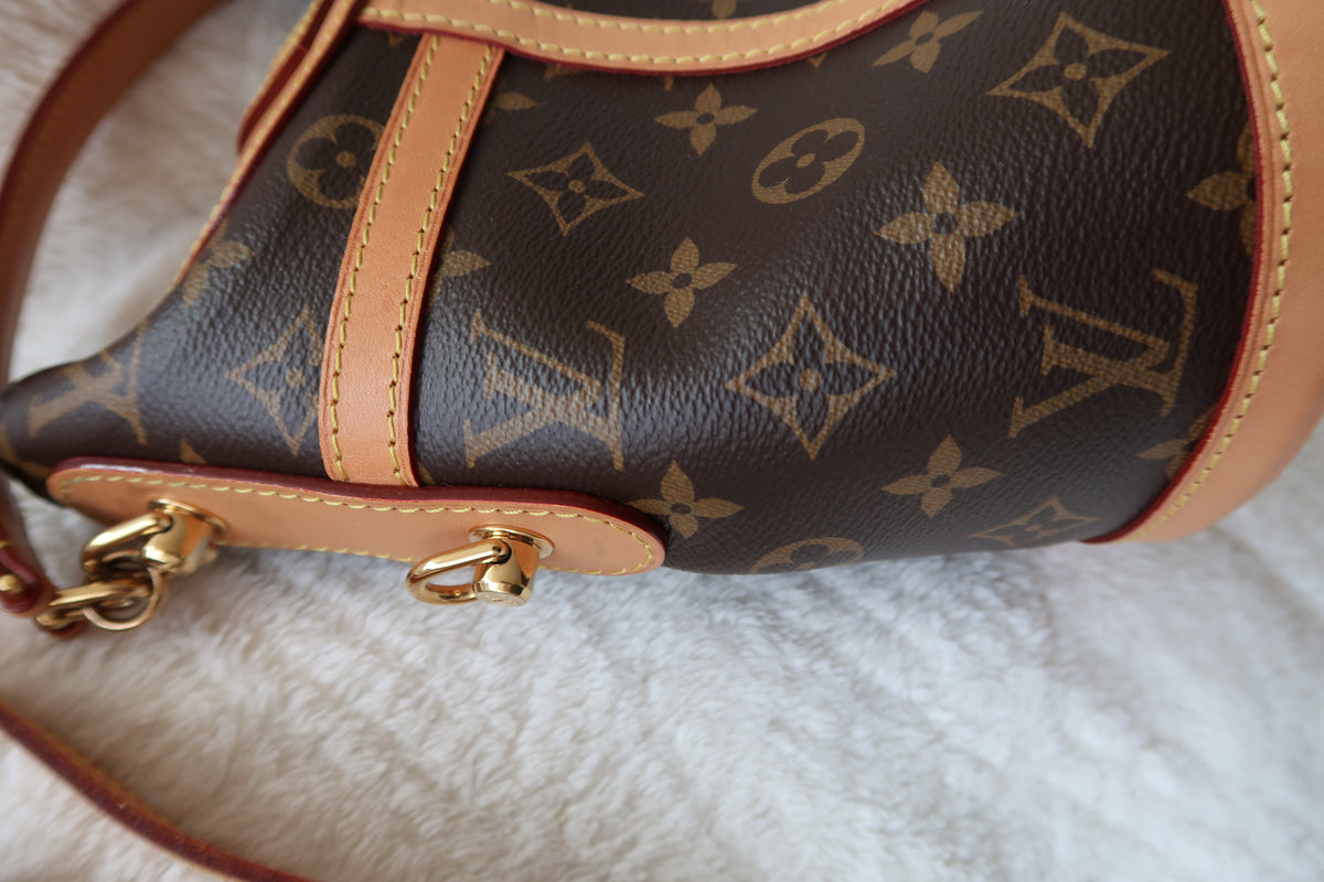 Louis Vuitton Monogram Canvas Duffle Bucket Shoulder Bag- Excellent