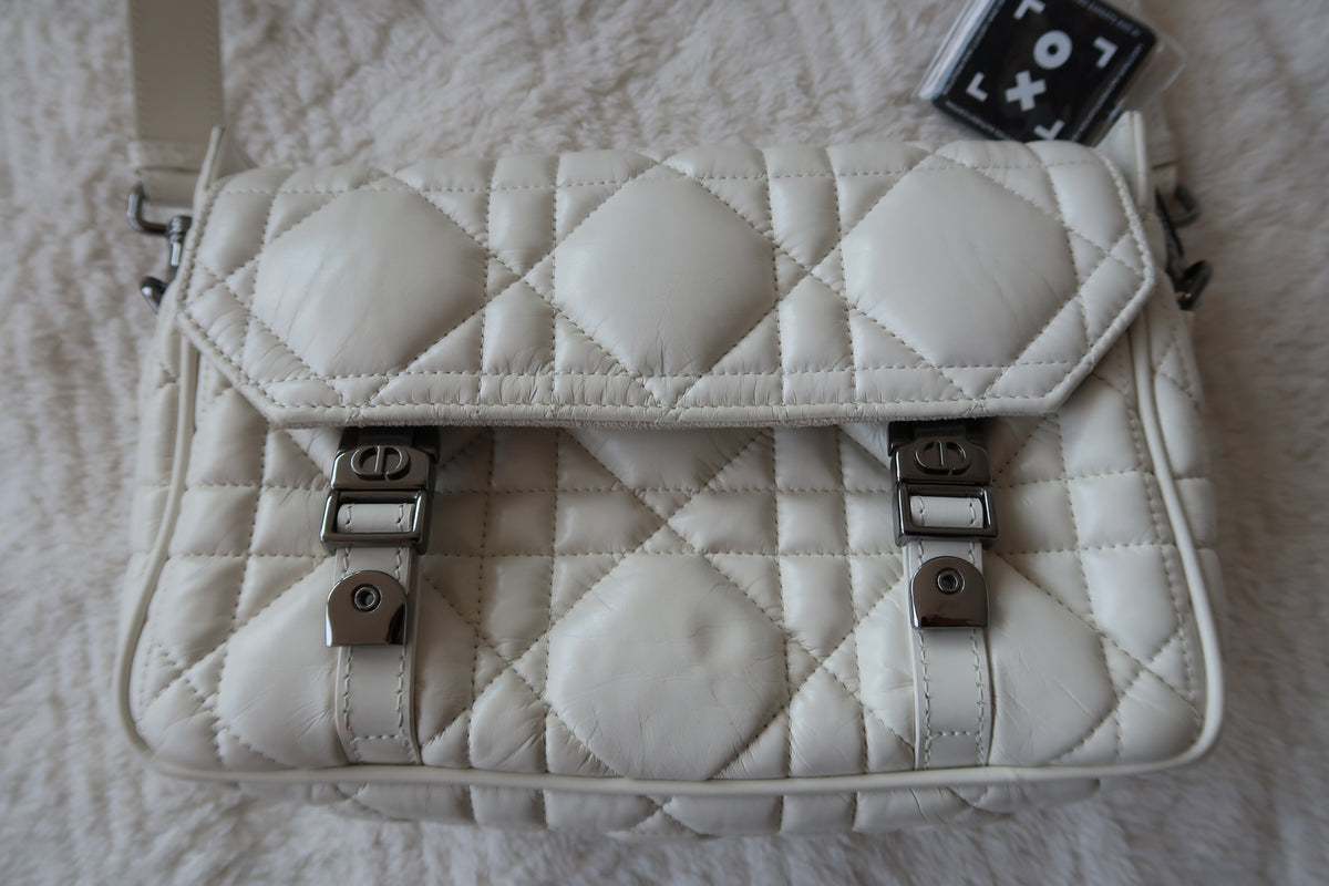 Christian Dior White Diorcamp Shoulder Bag