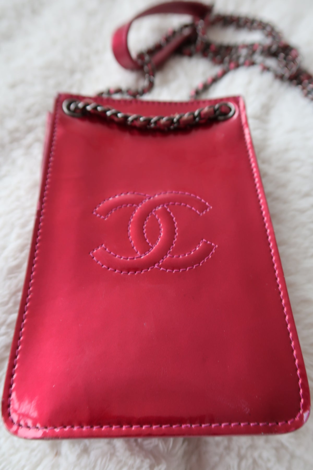 Chanel  Patent CC Phone Holder Crossbody