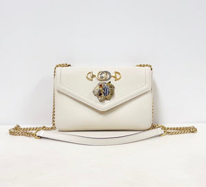 Gucci Rajah Medium Shoulder Bag in White Leather