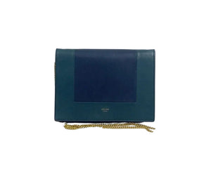 Celine Frame Evening Leather Chain Clutch