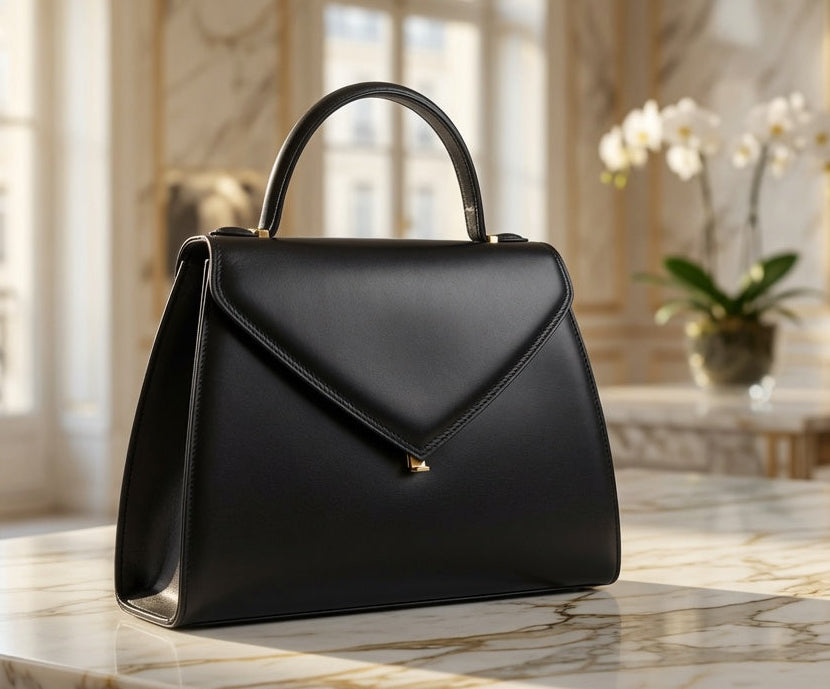 Vintage Givenchy Black Leather Top Handle Tote Bag