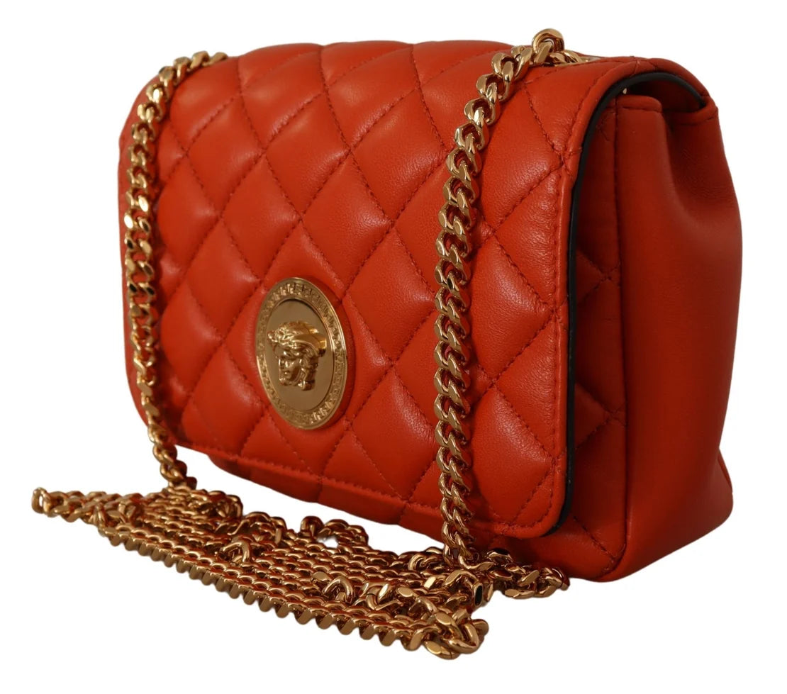 Versace Medusa Quilted Leather Chain Crossbody Bag – Orange - additional view 2