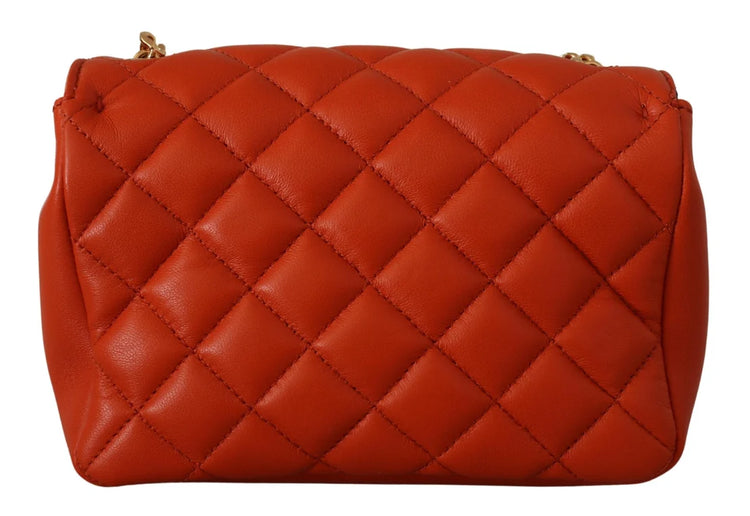 Versace Medusa Quilted Leather Chain Crossbody Bag – Orange - additional view 3