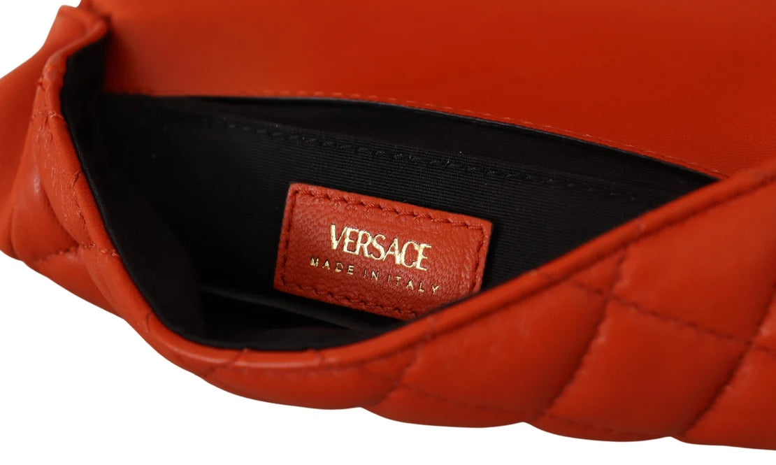 Versace Medusa Quilted Leather Chain Crossbody Bag – Orange - additional view 5