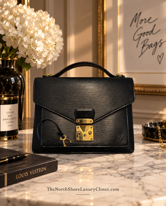 Louis Vuitton Vintage Epi Leather Monceau 28 Top Handle Bag – Black