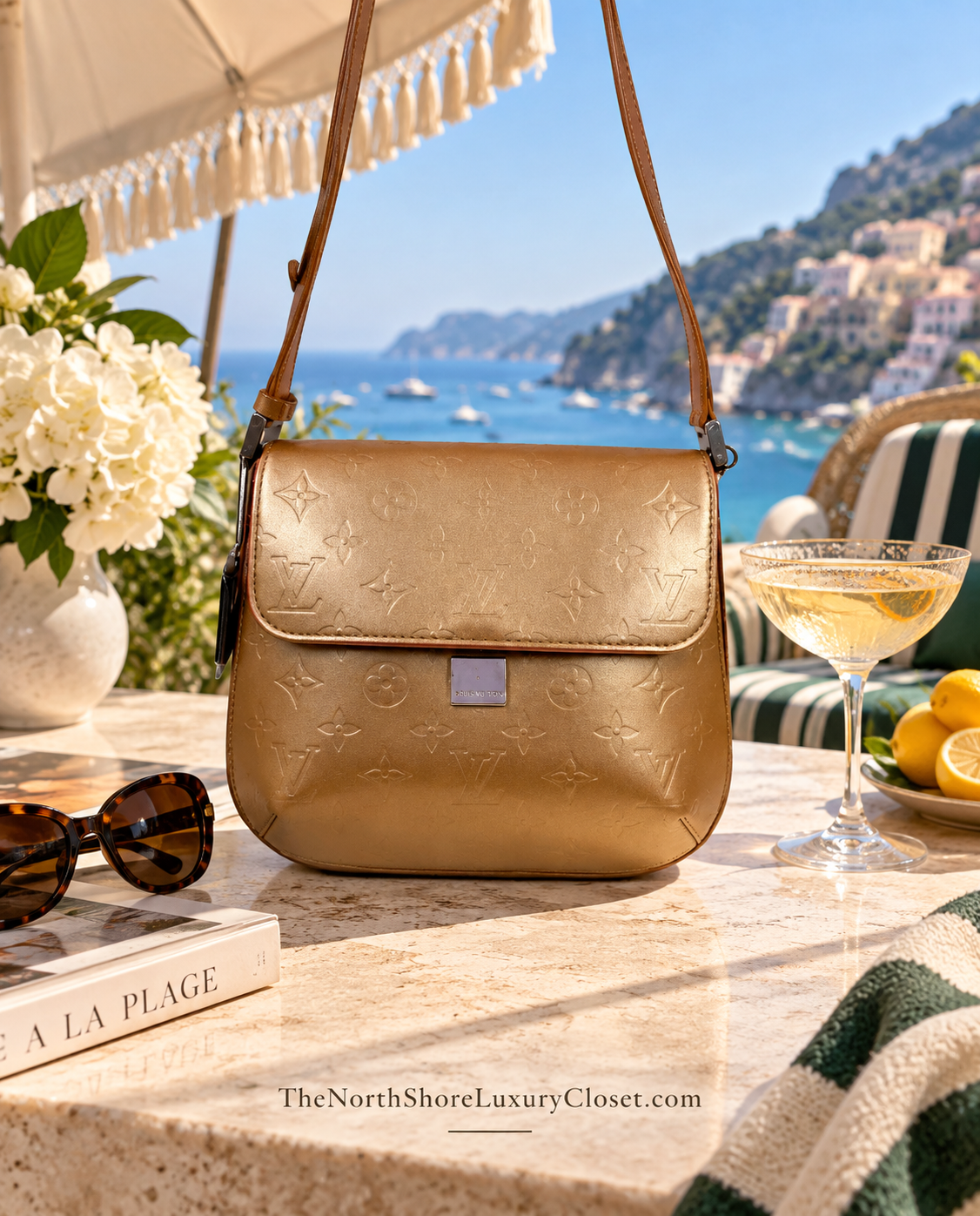 2003 Vintage Y2K Louis Vuitton Webster Street – Metallic Gold