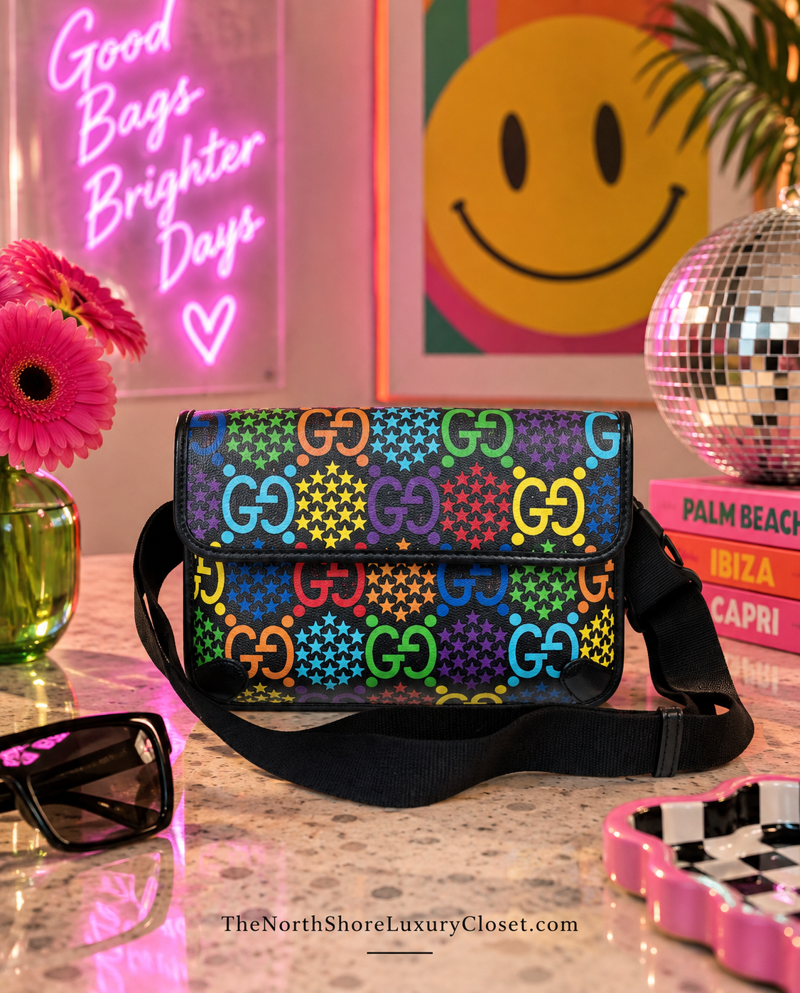 Gucci Psychedelic Print GG Coated Canvas Belt Bag