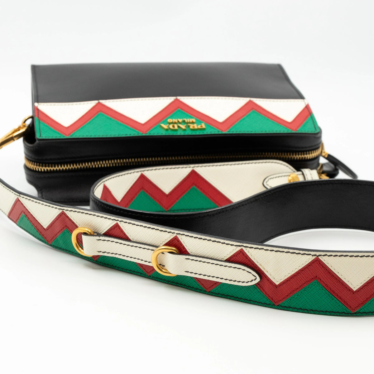 Prada Esplanade Greche Colorblock Leather Crossbody Bag - additional view 6
