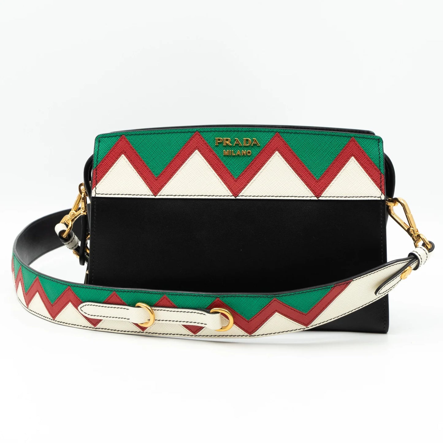 Prada Esplanade Greche Colorblock Leather Crossbody Bag
