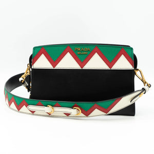 Prada Esplanade Greche Colorblock Leather Crossbody Bag