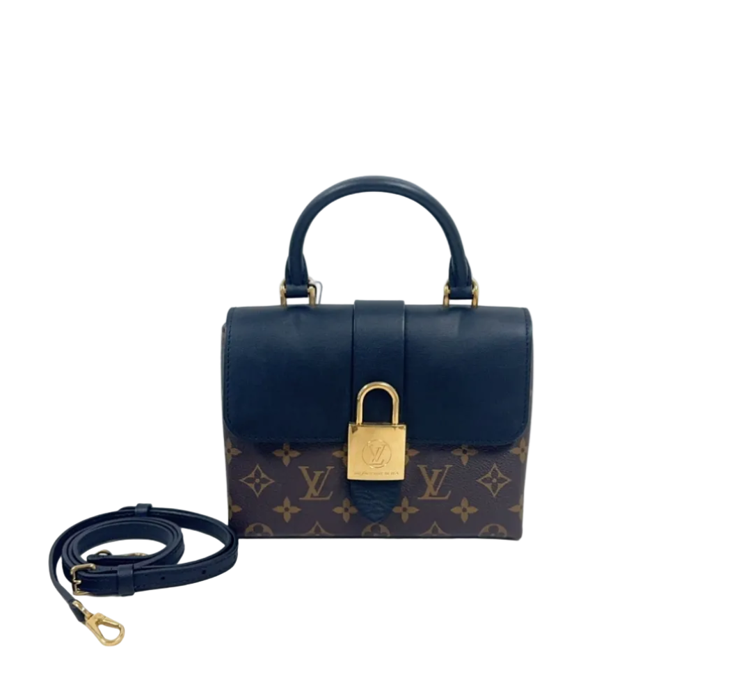 Louis Vuitton Locky BB Monogram Canvas & Black Leather Top Handle Crossbody Bag