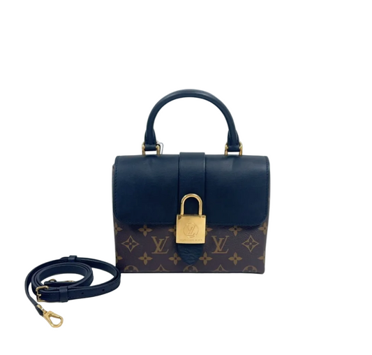 Louis Vuitton Locky BB Monogram Canvas & Black Leather Top Handle Crossbody Bag