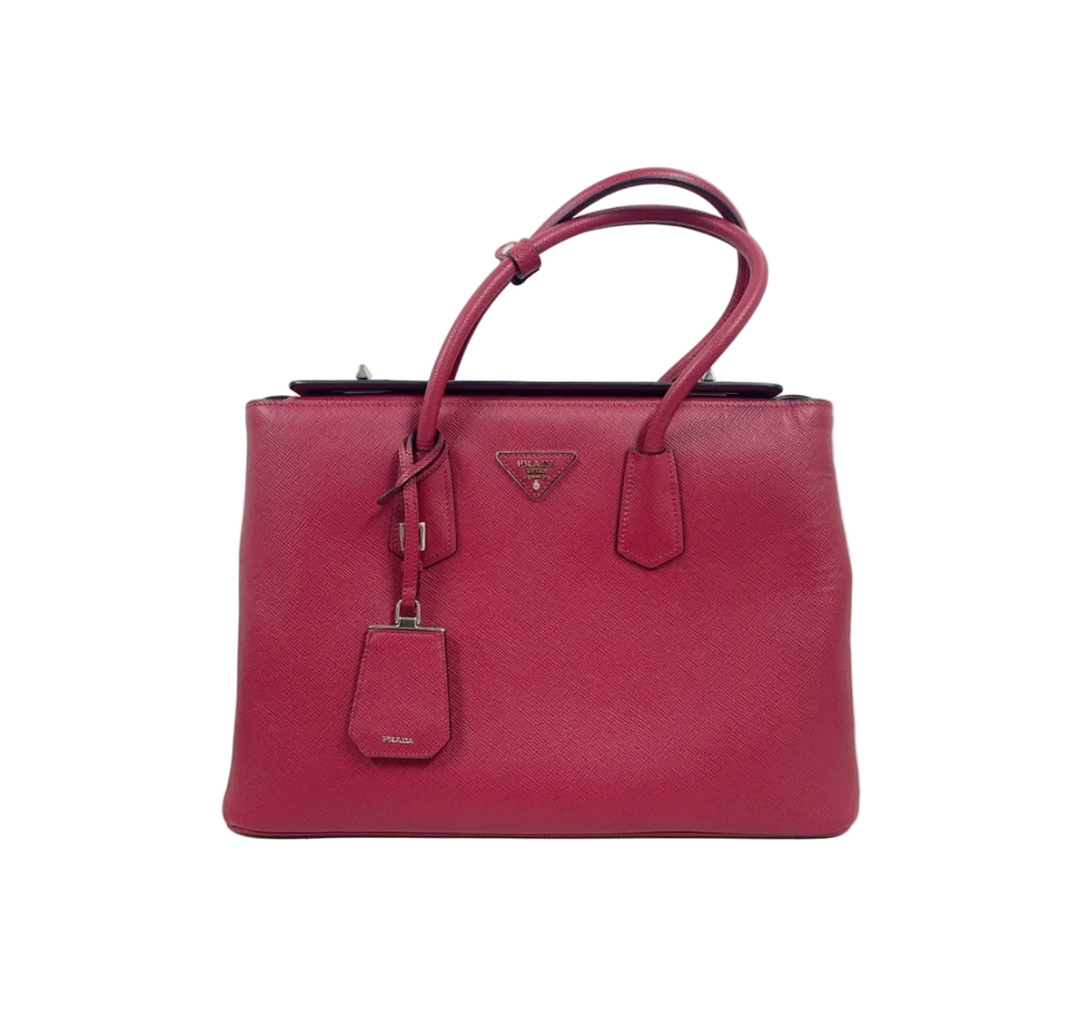 Prada Saffiano Cuir Twin Tote Red