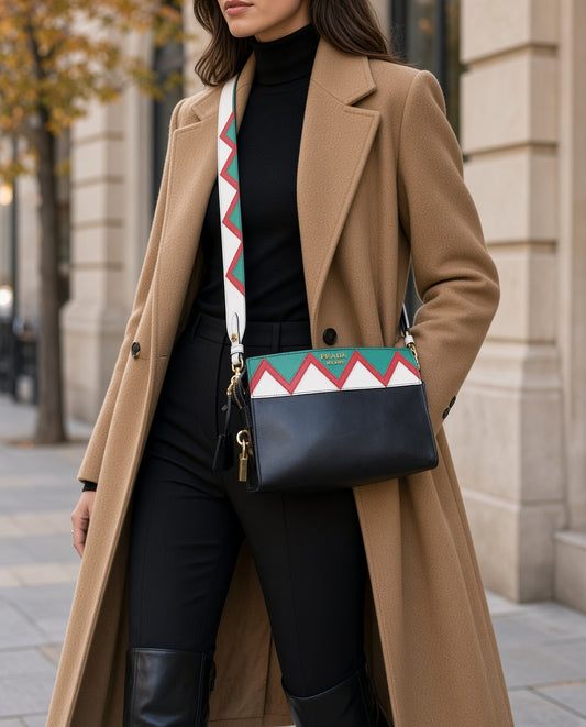 Prada Esplanade Greche Colorblock Leather Crossbody Bag
