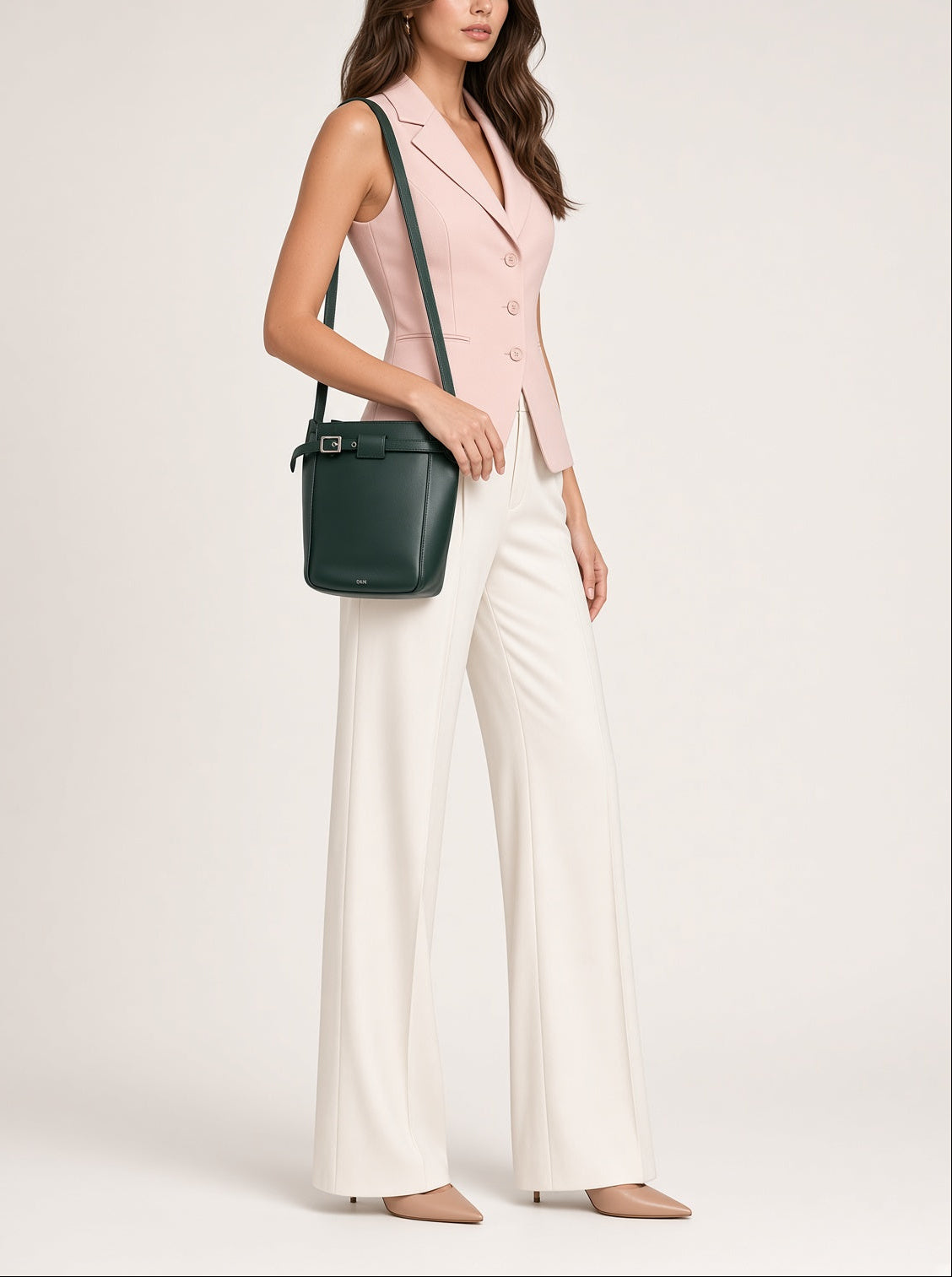 Celine Big Bag Bucket Lambskin Leather Bag - Forest Green