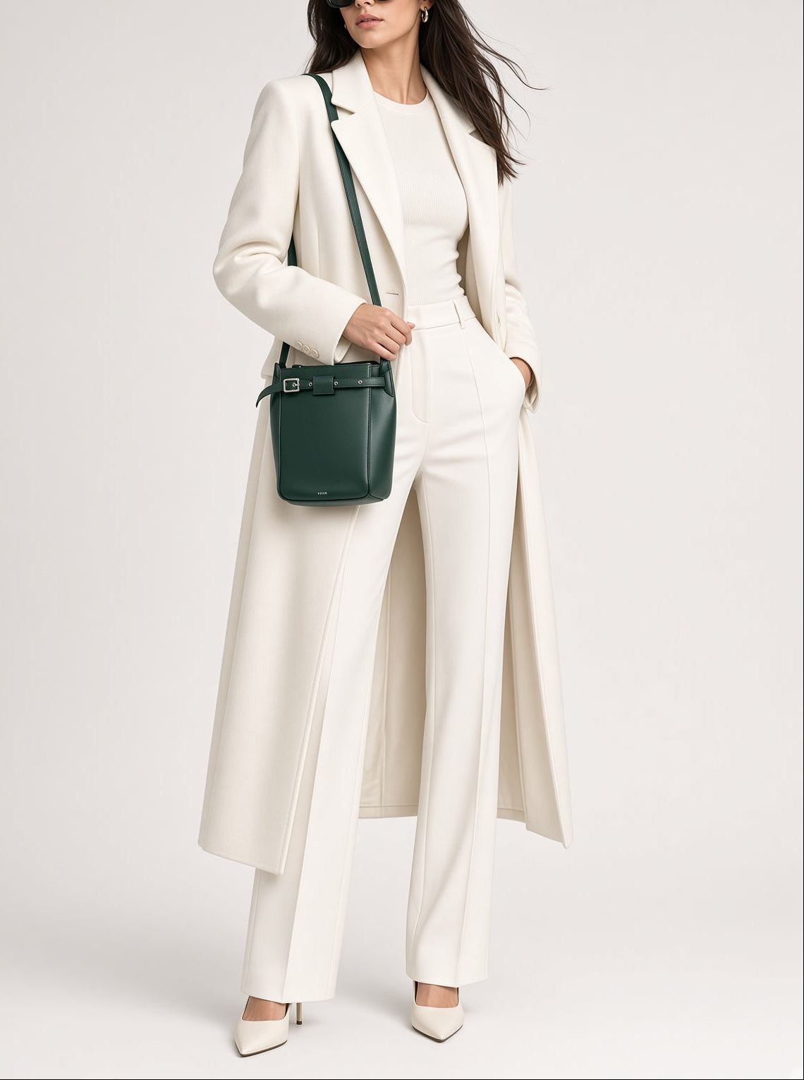 Celine Big Bag Bucket Lambskin Leather Bag - Forest Green
