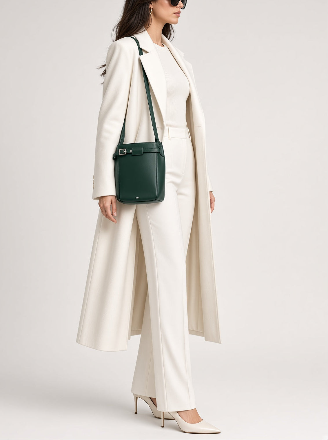 Celine Big Bag Bucket Lambskin Leather Bag - Forest Green