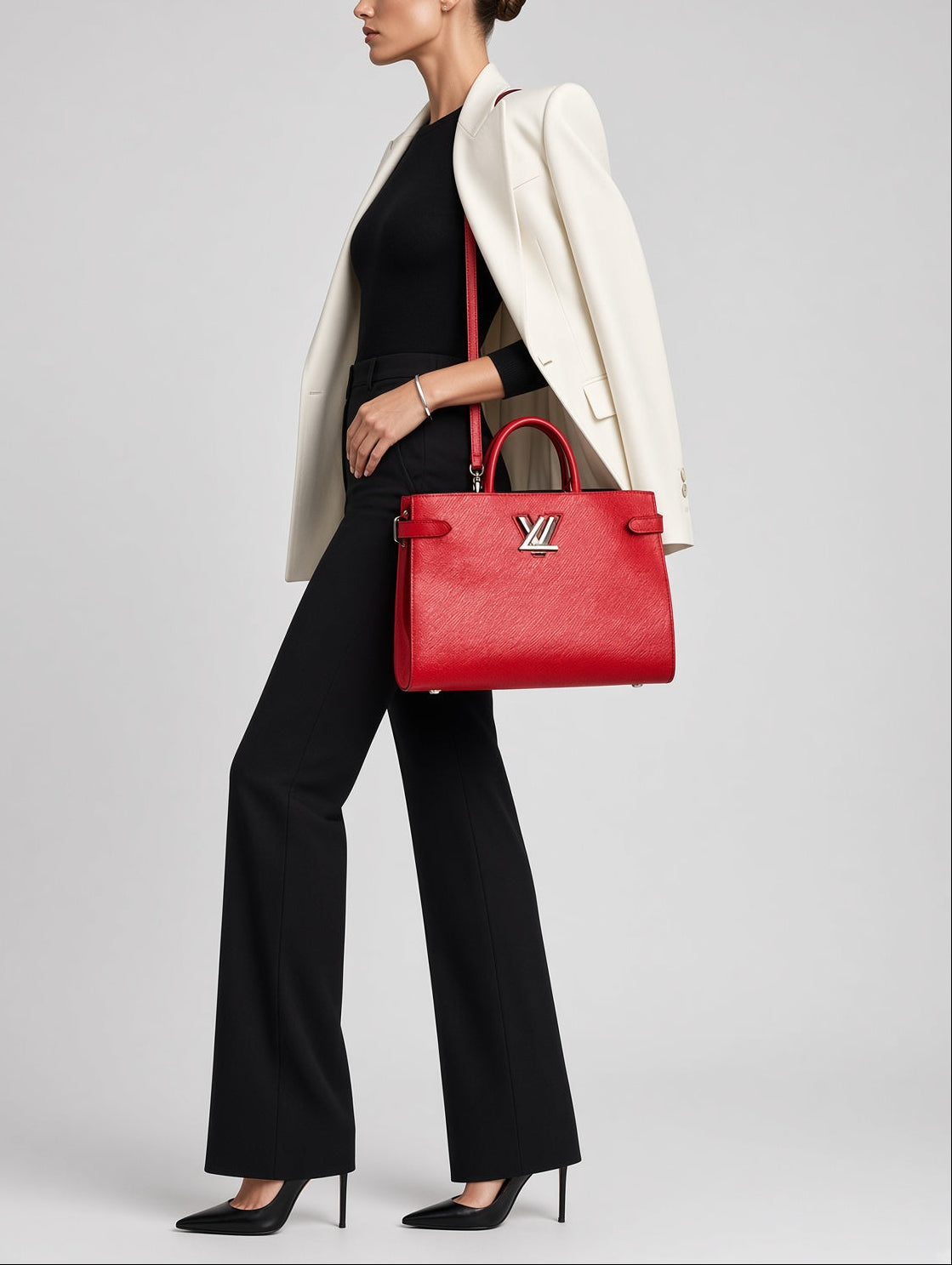 Louis Vuitton Coquelicot Epi Leather Twist Tote Bag