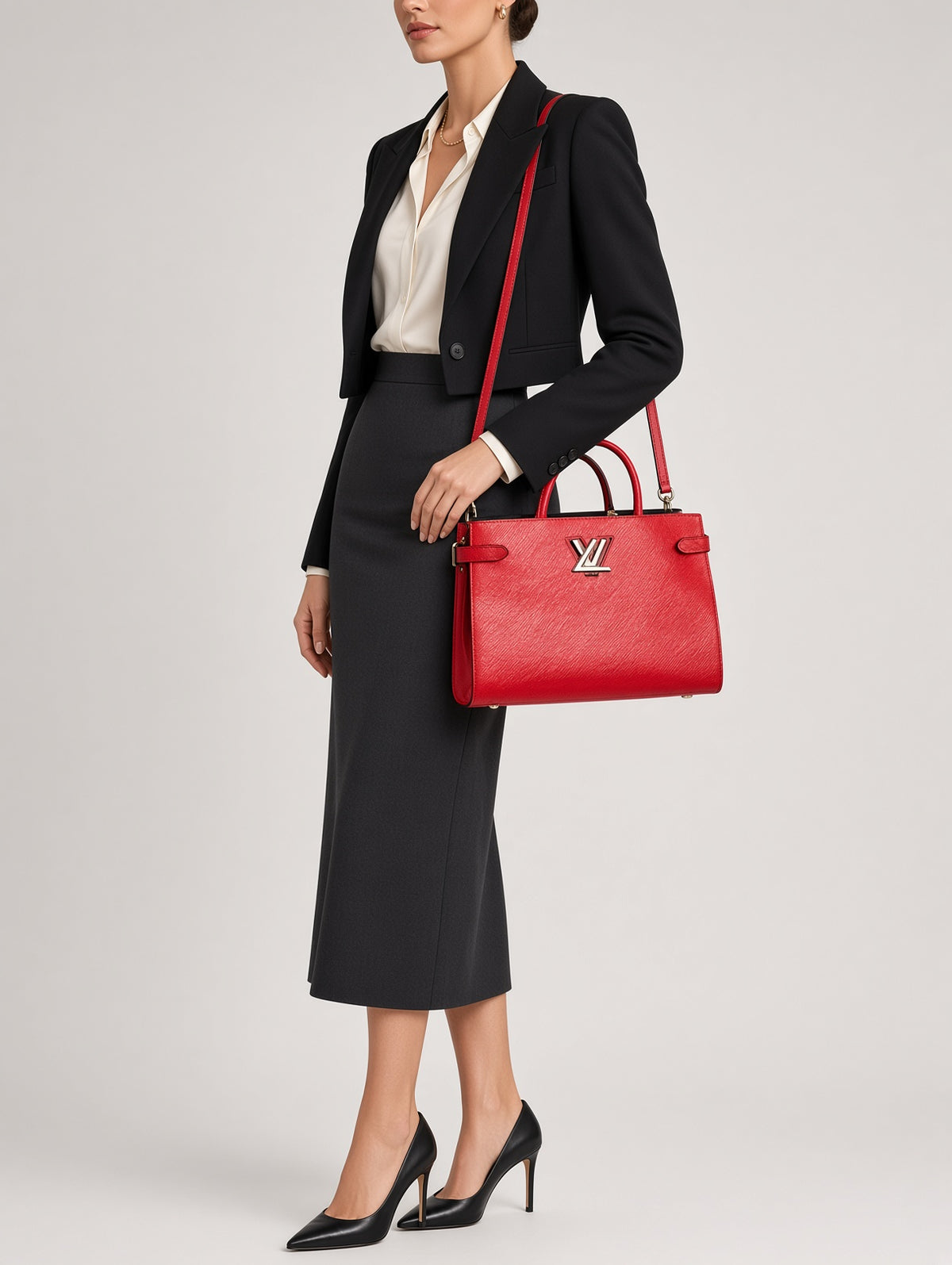 Louis Vuitton Coquelicot Epi Leather Twist Tote Bag