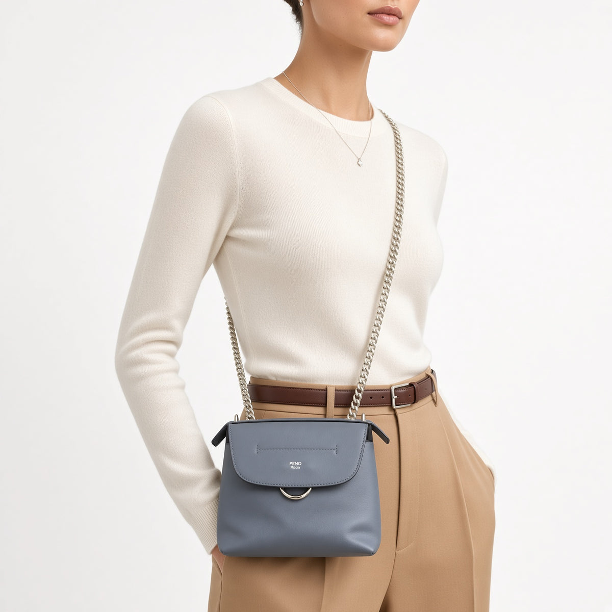Fendi Back to School Convertible Crossbody to Mini Backpack - Pale Blue
