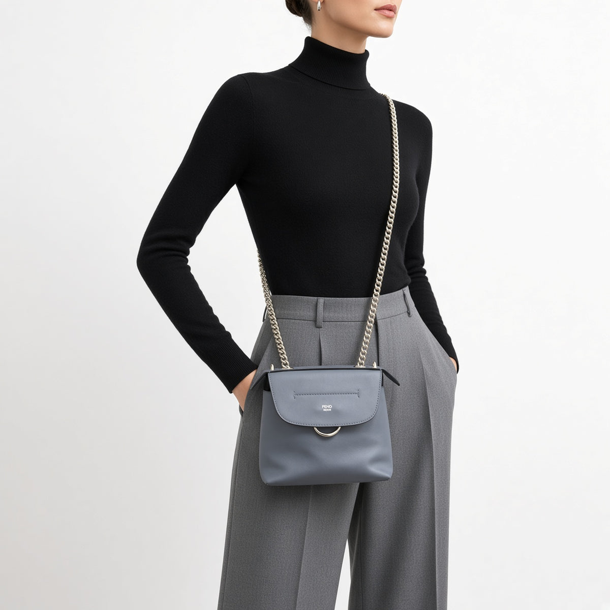 Fendi Back to School Convertible Crossbody to Mini Backpack - Pale Blue
