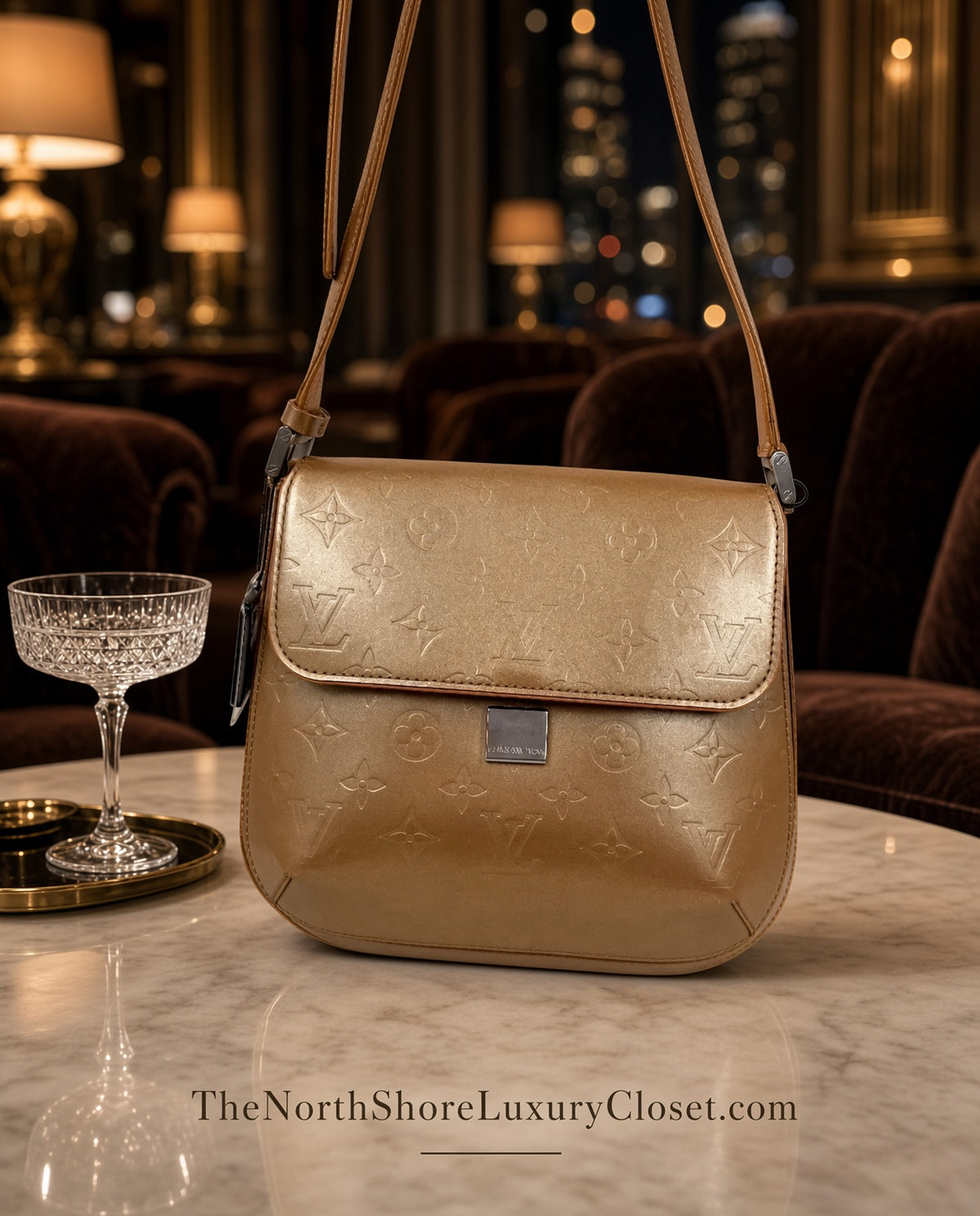 2003 Vintage Y2K Louis Vuitton Webster Street – Metallic Gold