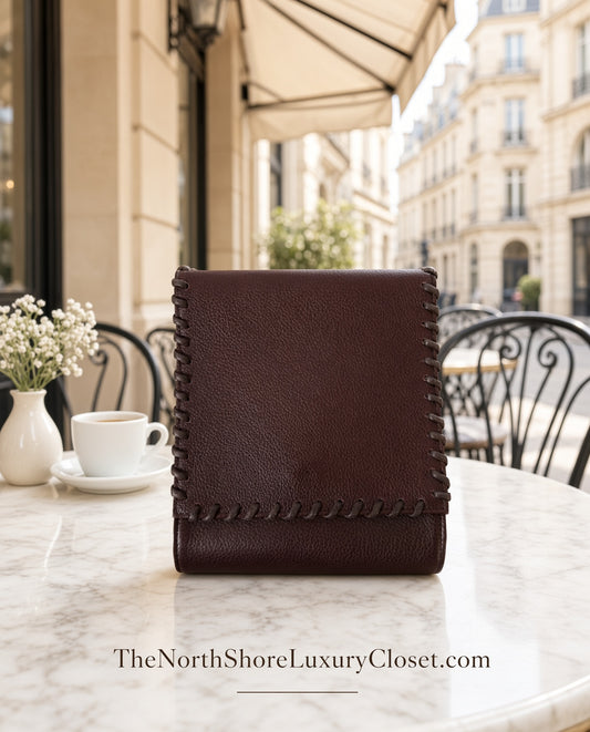 Vintage Yves Saint Laurent YSL Burgundy Leather Crossbody Bag