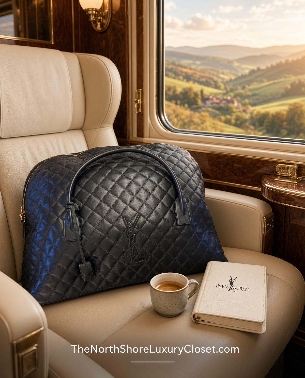 NWT Saint Laurent quilted calfskin leather ES Giant travel bag