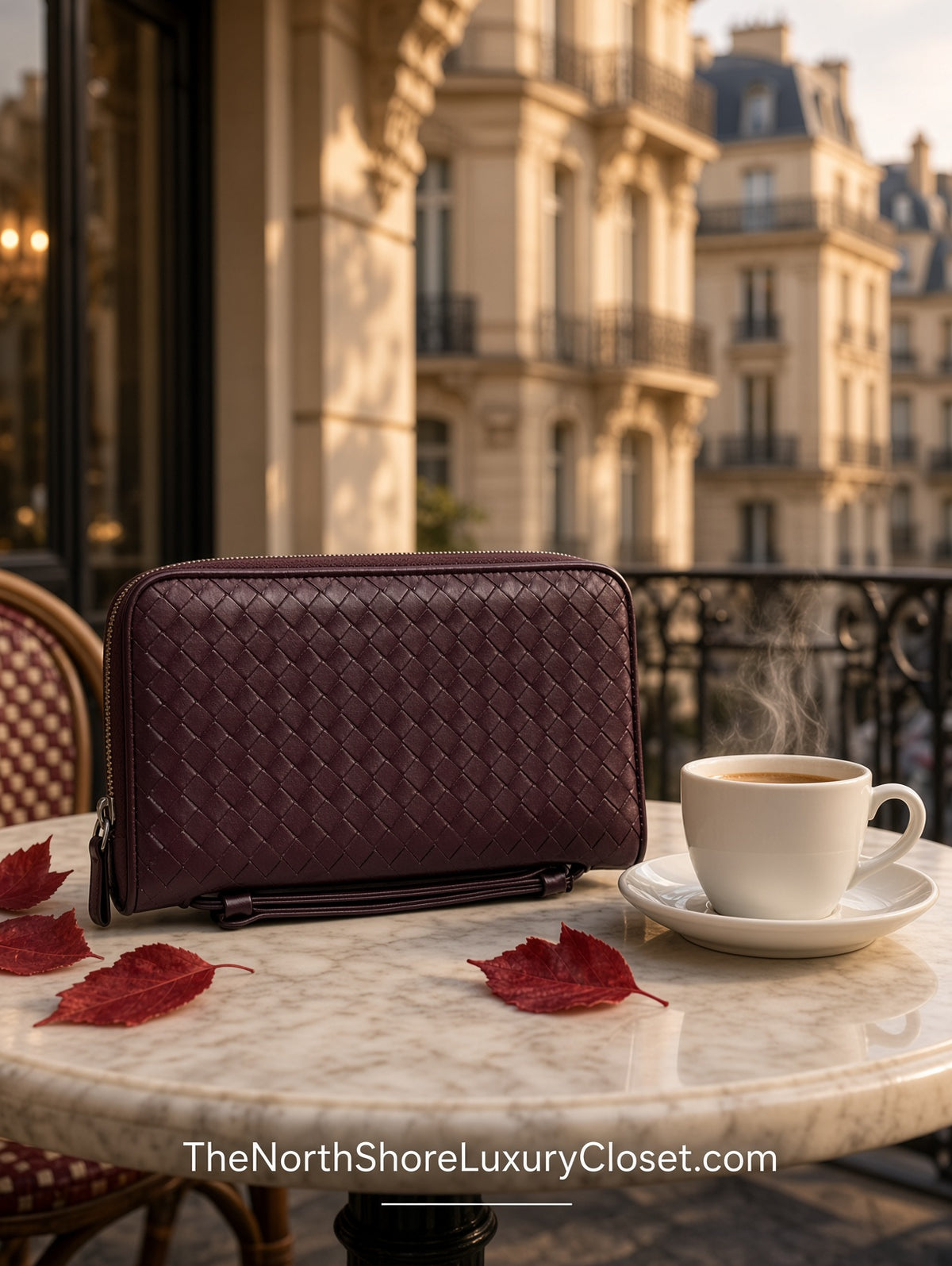 *New Pics* Bottega Veneta Nappa Intrecciato Convertible 2-Way Top Handle Shoulder Bag Clutch – Burgundy