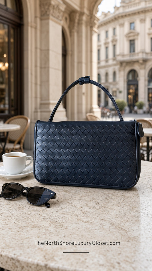 *New Pics* Bottega Veneta Intrecciato Convertible 2-Way Shoulder Bag / Clutch – Charcoal Dark Gray