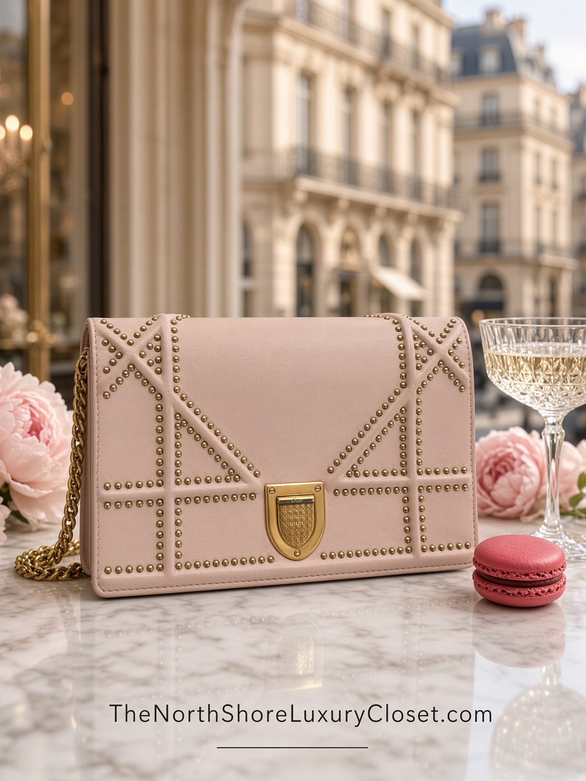 Christian Dior Diorama Flap Bag Studded Leather Shoulder bag