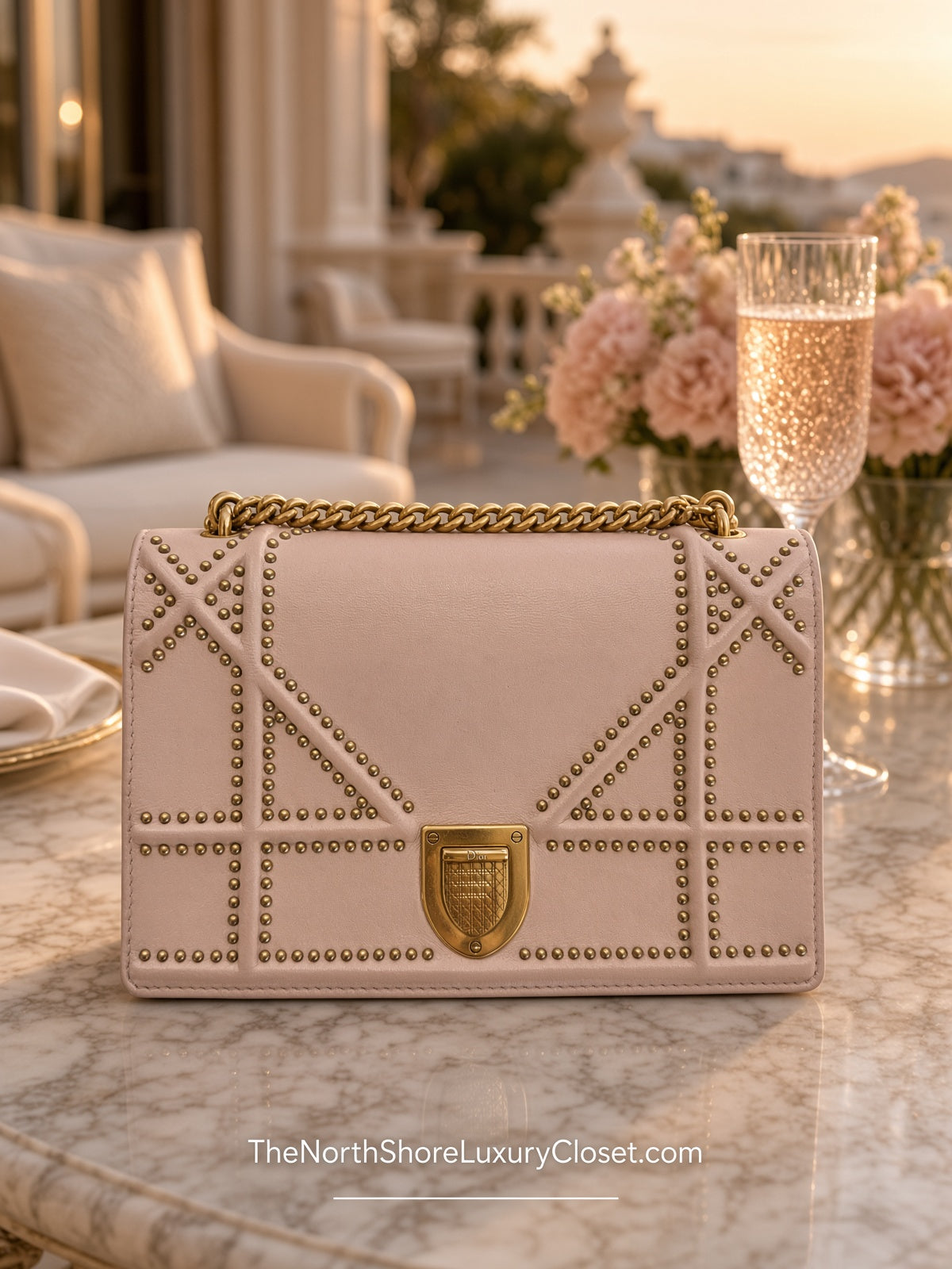 Christian Dior Diorama Flap Bag Studded Leather Shoulder bag