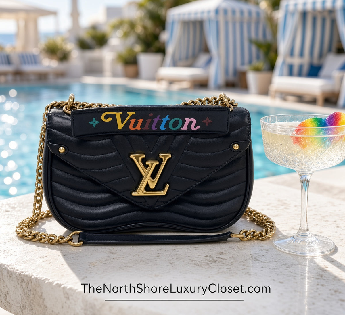 Louis Vuitton New Wave Chain Bag PM Black Quilted Leather