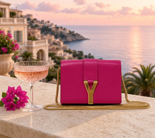 Saint Laurent Mini Chyc Chain Crossbody Bag -Fuschia Pink