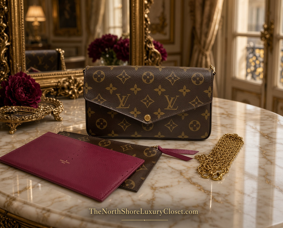 Louis Vuitton Monogram Pochette Chain Wallet / Crossbody – Excellent Condition