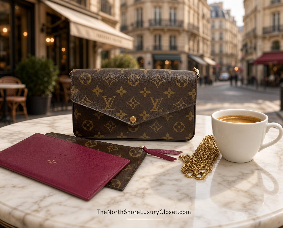Louis Vuitton Monogram Pochette Chain Wallet / Crossbody – Excellent Condition
