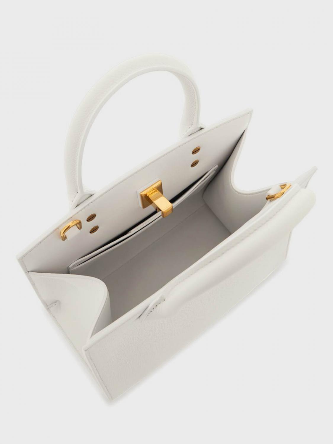 Ferragamo Studio Box White Mini Leather Top-Handle Bag - additional view 5