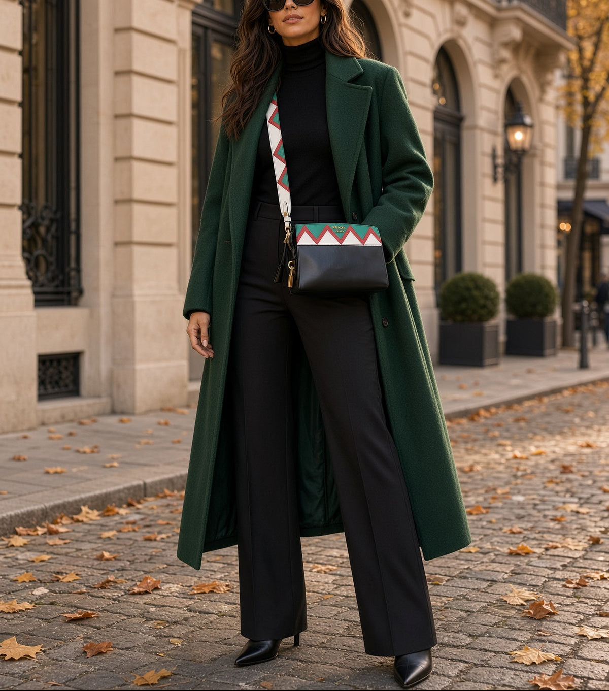 Prada Esplanade Greche Colorblock Leather Crossbody Bag
