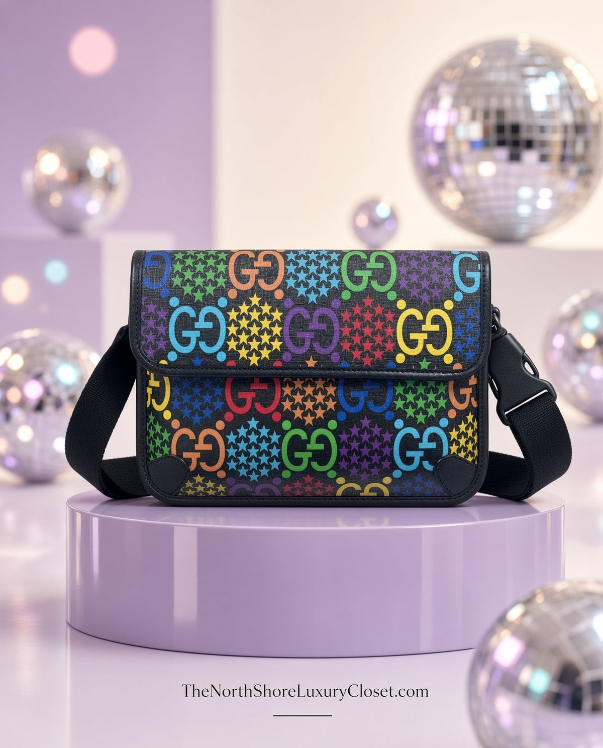 Gucci Psychedelic Print GG Coated Canvas Belt Bag
