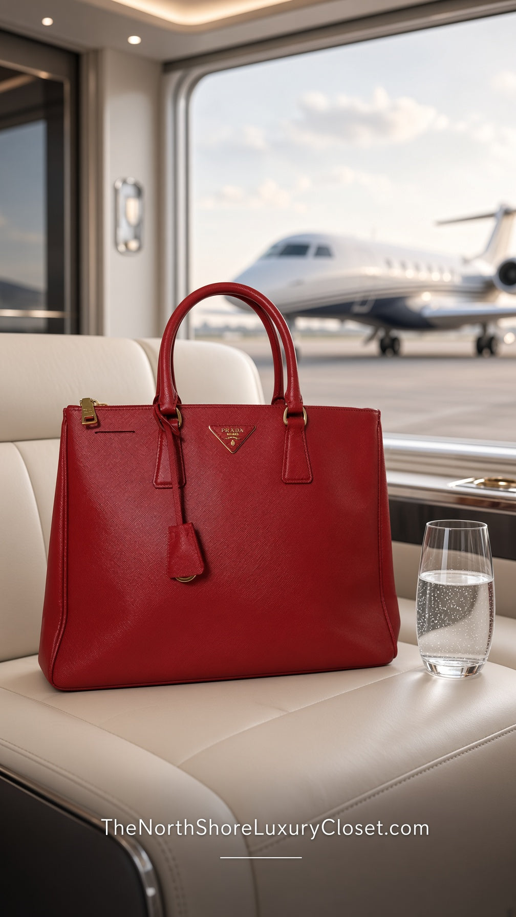 Prada Saffiano Lux Medium Tote Bag – Red