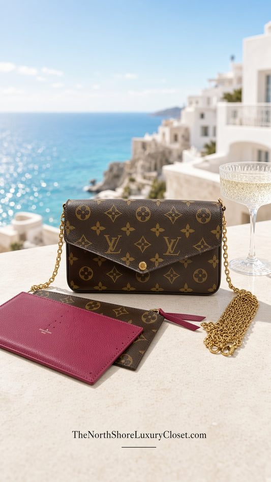 Louis Vuitton Monogram Pochette Chain Wallet / Crossbody – Excellent Condition
