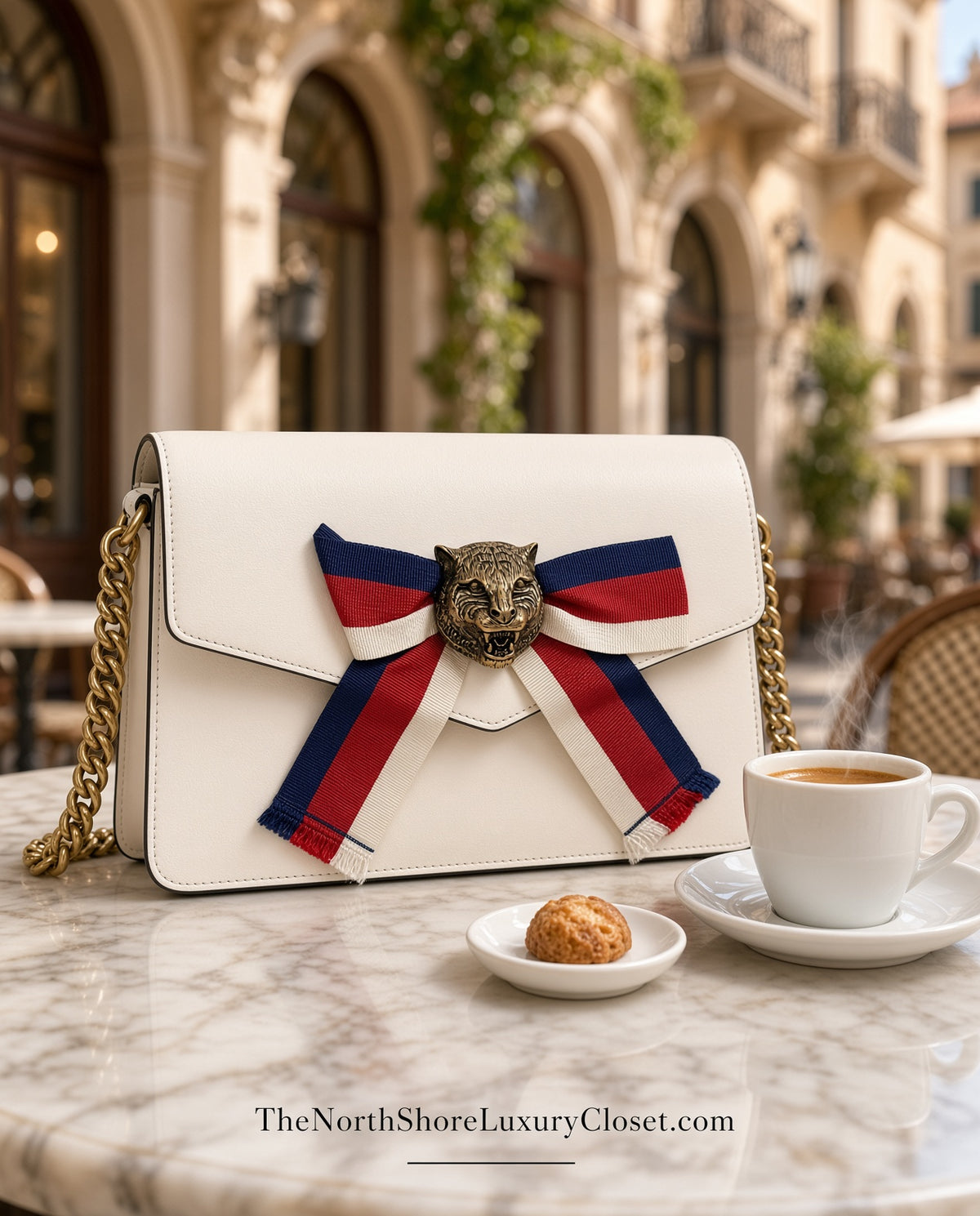 Gucci Nappa Leather Tiger Shoulder Bag